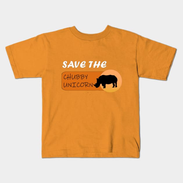 Save the Chubby Unicorn Rhino Kids T-Shirt by outrigger